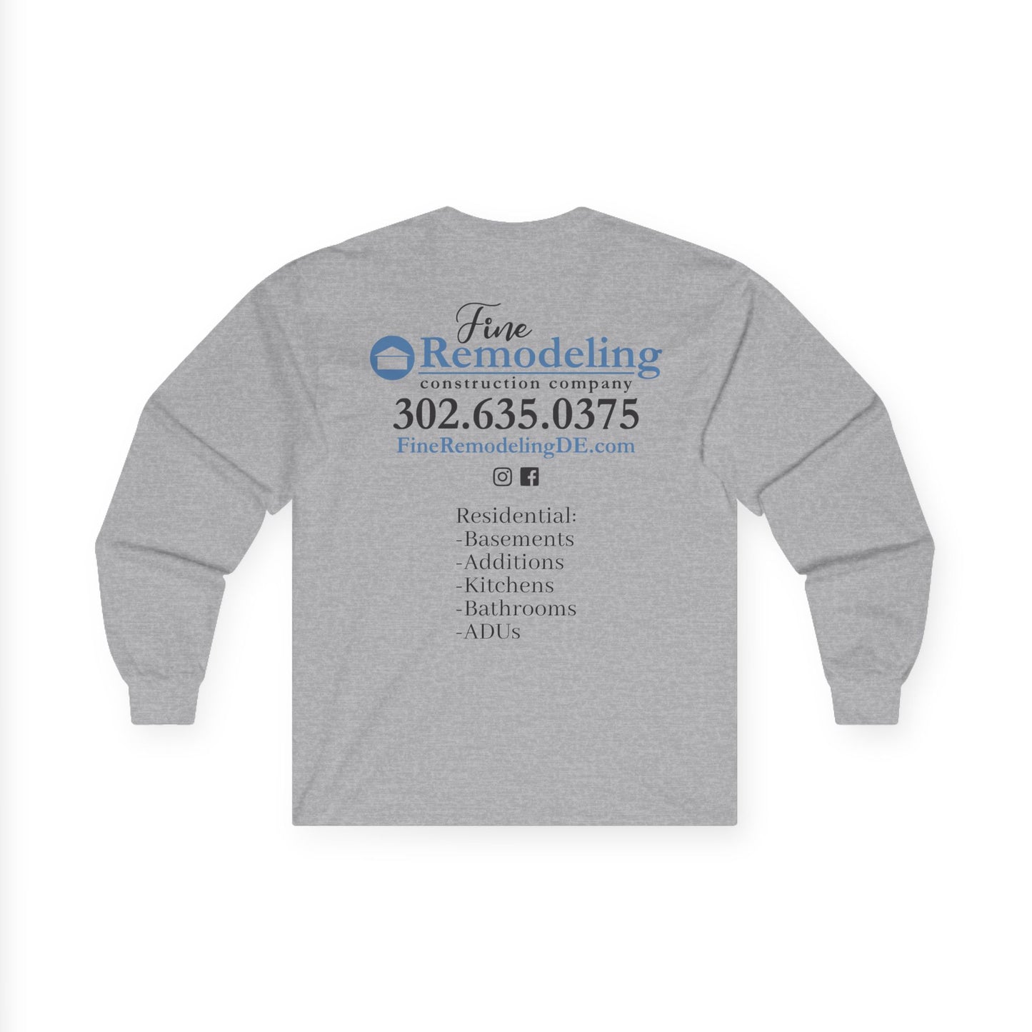 Home Improvement Promotional Long Sleeve Tee, Contractor Apparel, Gift for Builders, Remodeling Marketing Shirt, Business Logo Shirt, [...]