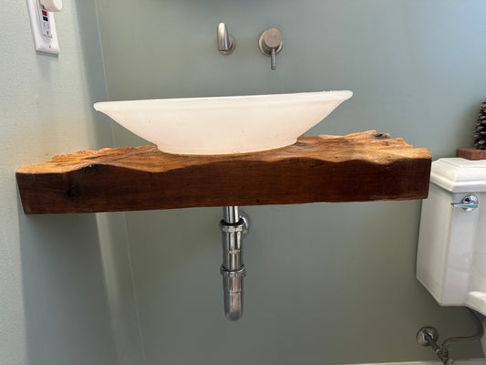 floating rustic vanity